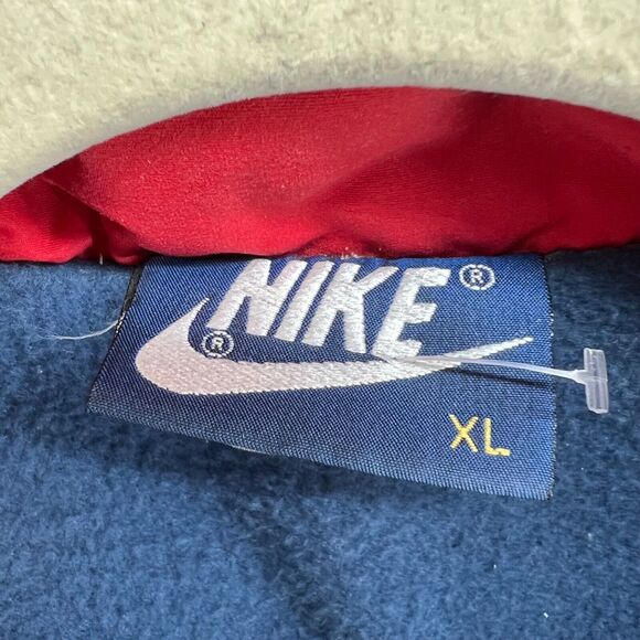 Vintage Nike Pullover Jacket Mens XL Swoosh Windbreaker Fleece Lined 90s Sailing - Picture 14 of 16